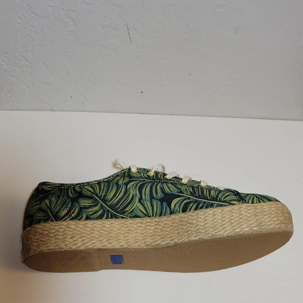 KEDS x Riffle Paper Tropical Leaf Pattern Lace up Espadrille 8